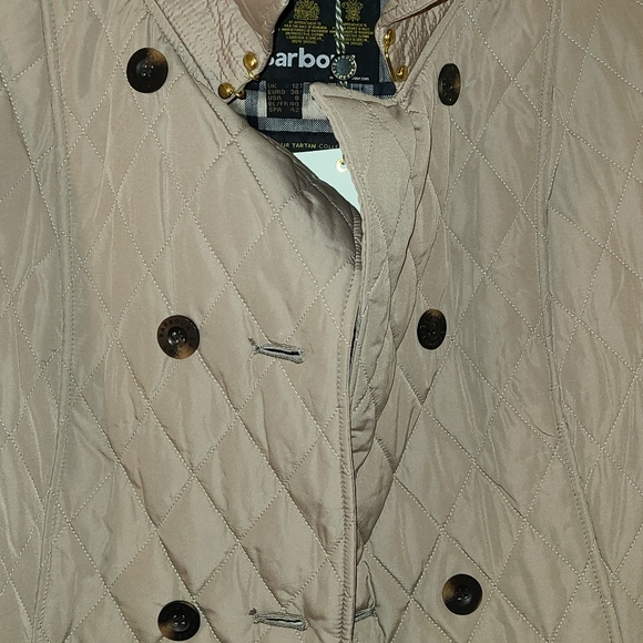 Barbour Cornel Quilt/light trench Oatmeal Tartan - Picture 4 of 7